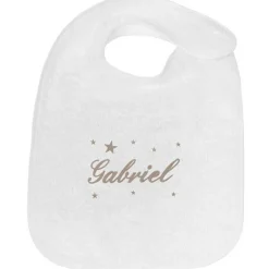 Bavoir à velcro étoile taupe (personnalisable)|ANVIE