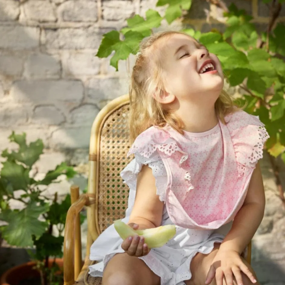 Bavoir Embroidery Anglaise Pink|Elodie Details Clearance