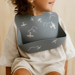 Hot Zakuw Bavoir en silicone à poche Aviateur