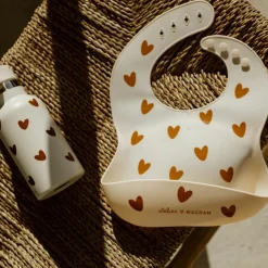 Bavoir en silicone Coeurs Crème|Atelier Wagram
