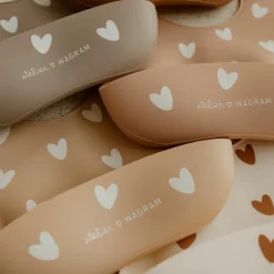 Bavoir en silicone Coeurs Crème|Atelier Wagram