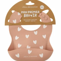 Bavoir en silicone Coeurs Latté|Atelier Wagram Discount