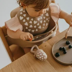 New Zakuw Bavoir en silicone Fall In Love camel