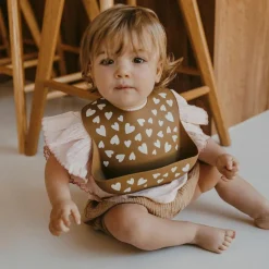 New Zakuw Bavoir en silicone Fall In Love camel