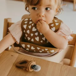 New Zakuw Bavoir en silicone Fall In Love camel