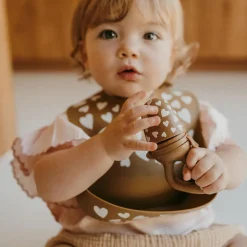 New Zakuw Bavoir en silicone Fall In Love camel