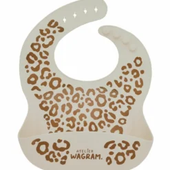 Atelier Wagram Bavoir en silicone Léopard Crème