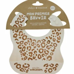 Atelier Wagram Bavoir en silicone Léopard Crème