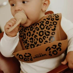 Bavoir en silicone Léopard Marron|Atelier Wagram Clearance