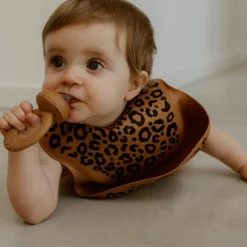 Bavoir en silicone Léopard Marron|Atelier Wagram Clearance
