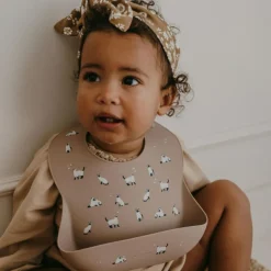 Discount Zakuw Bavoir en silicone Minouche taupe