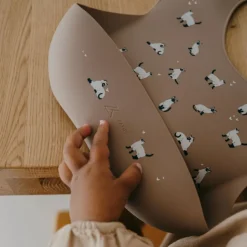 Discount Zakuw Bavoir en silicone Minouche taupe