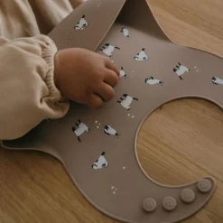 Discount Zakuw Bavoir en silicone Minouche taupe