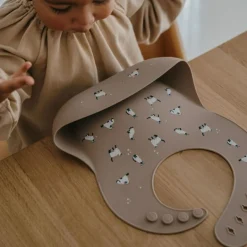 Discount Zakuw Bavoir en silicone Minouche taupe