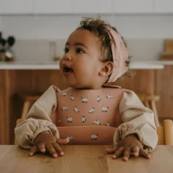 Bavoir en silicone Minouche rose|Zakuw Best