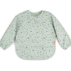 Bavoir manches avec poche Happy dots Vert|Done by Deer Outlet