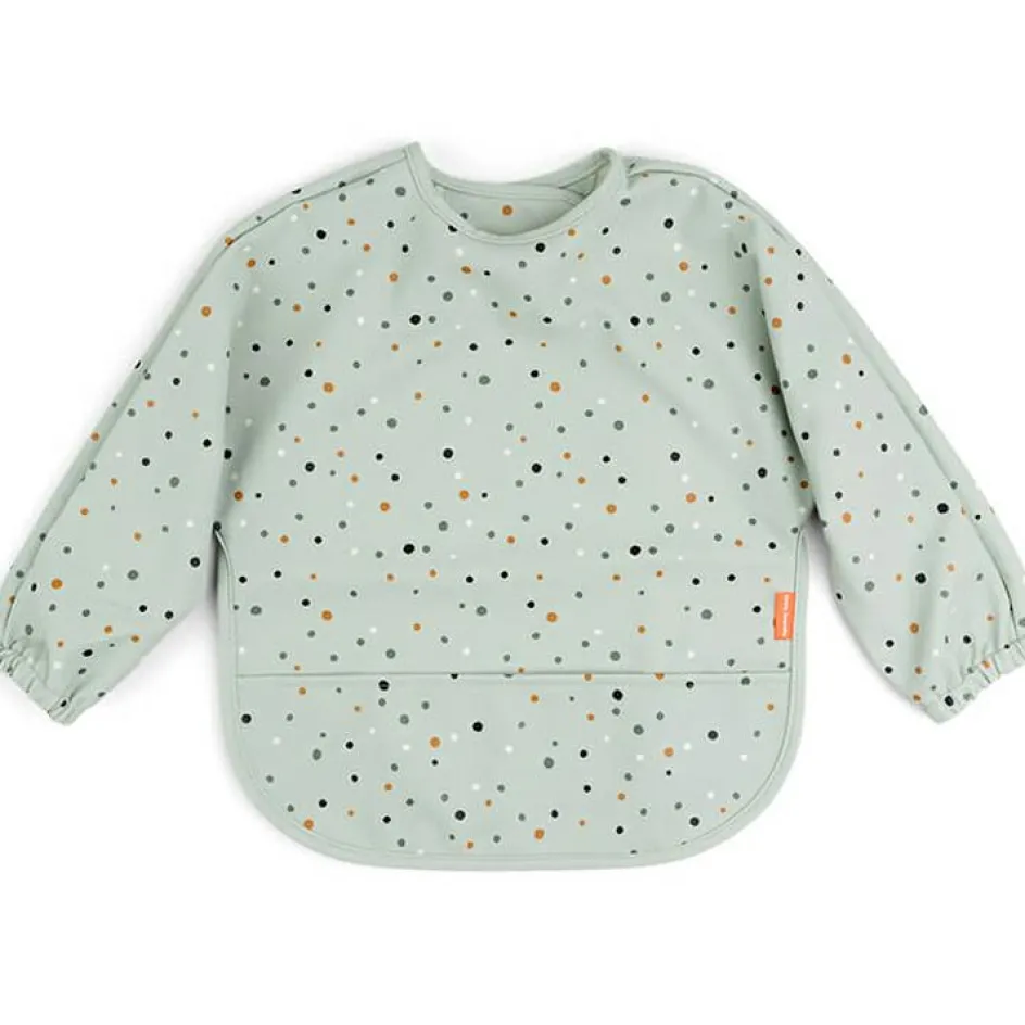 Bavoir manches avec poche Happy dots Vert|Done by Deer Outlet
