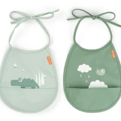 Bavoir petit lot de 2 Croco vert|Done by Deer Sale