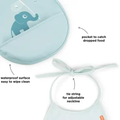 Bavoir petit lot de 2 Elphee bleu|Done by Deer Clearance