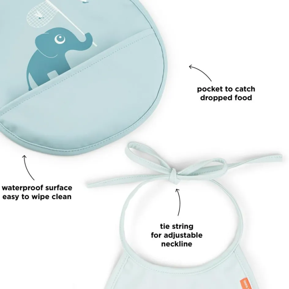 Bavoir petit lot de 2 Elphee bleu|Done by Deer Clearance