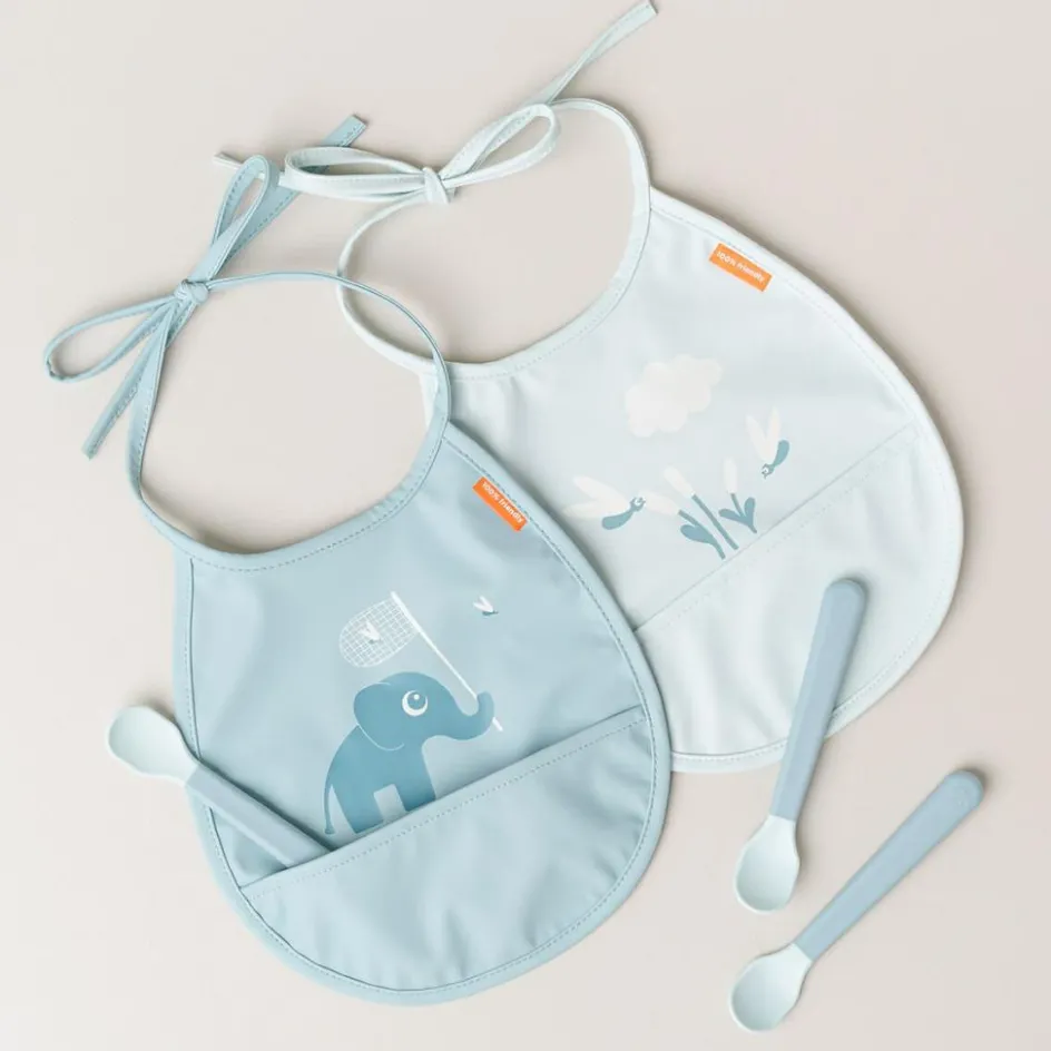 Bavoir petit lot de 2 Elphee bleu|Done by Deer Clearance