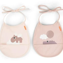 Bavoir petit lot de 2 Happy clouds rose|Done by Deer New