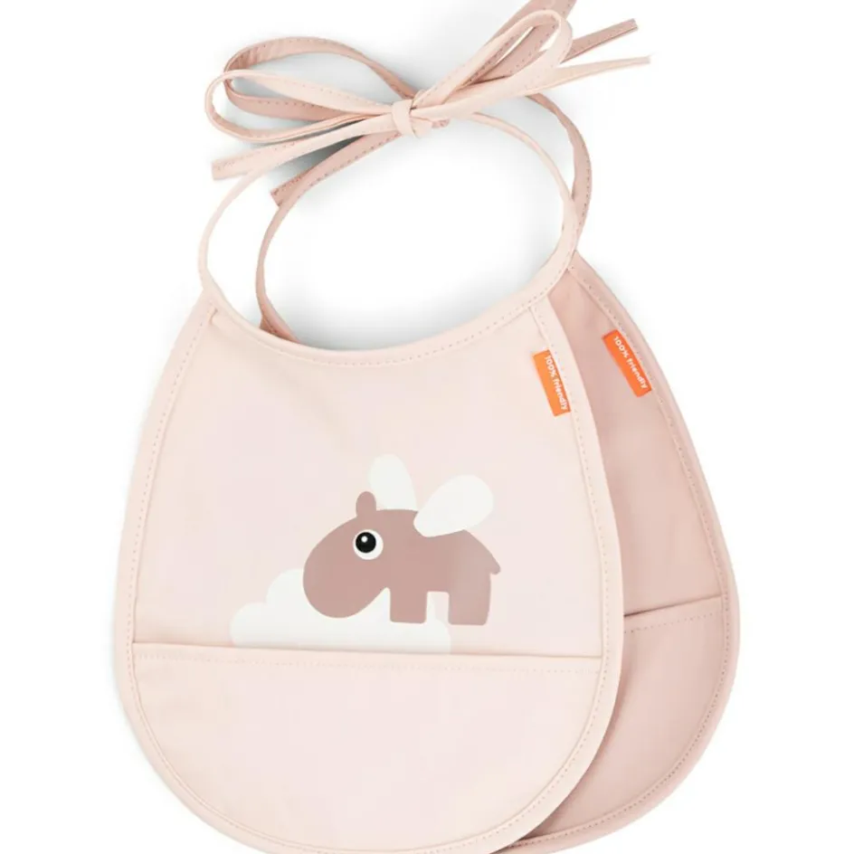 Bavoir petit lot de 2 Happy clouds rose|Done by Deer New