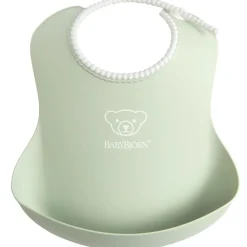 Bavoir plastifié à poche vert pastel|BabyBjörn Best