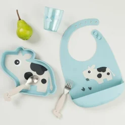 Bavoir silicone Dotti Bleu|Done by Deer New