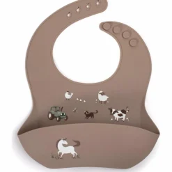 Filibabba Bavoir silicone imprimé A la ferme
