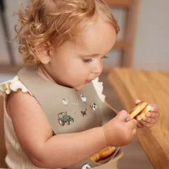 Filibabba Bavoir silicone imprimé A la ferme