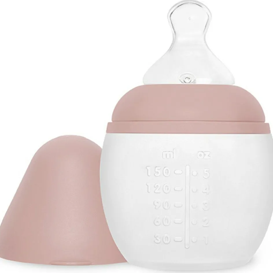 Hot Elhée Biberon anti-colique en silicone Blush (150 ml)