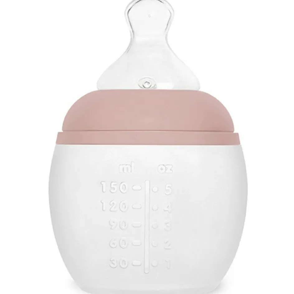 Hot Elhée Biberon anti-colique en silicone Blush (150 ml)