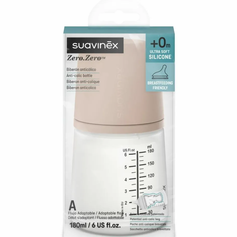 Online Suavinex Biberon anti-colique Zerø.Zerø - Taille unique Spécial Allaitement - A Medium (180 ml)