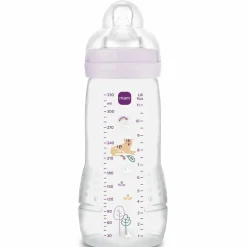Biberon Easy Active 2ème âge Decor Lilas - Tétine débit X (330ml)|MAM Discount