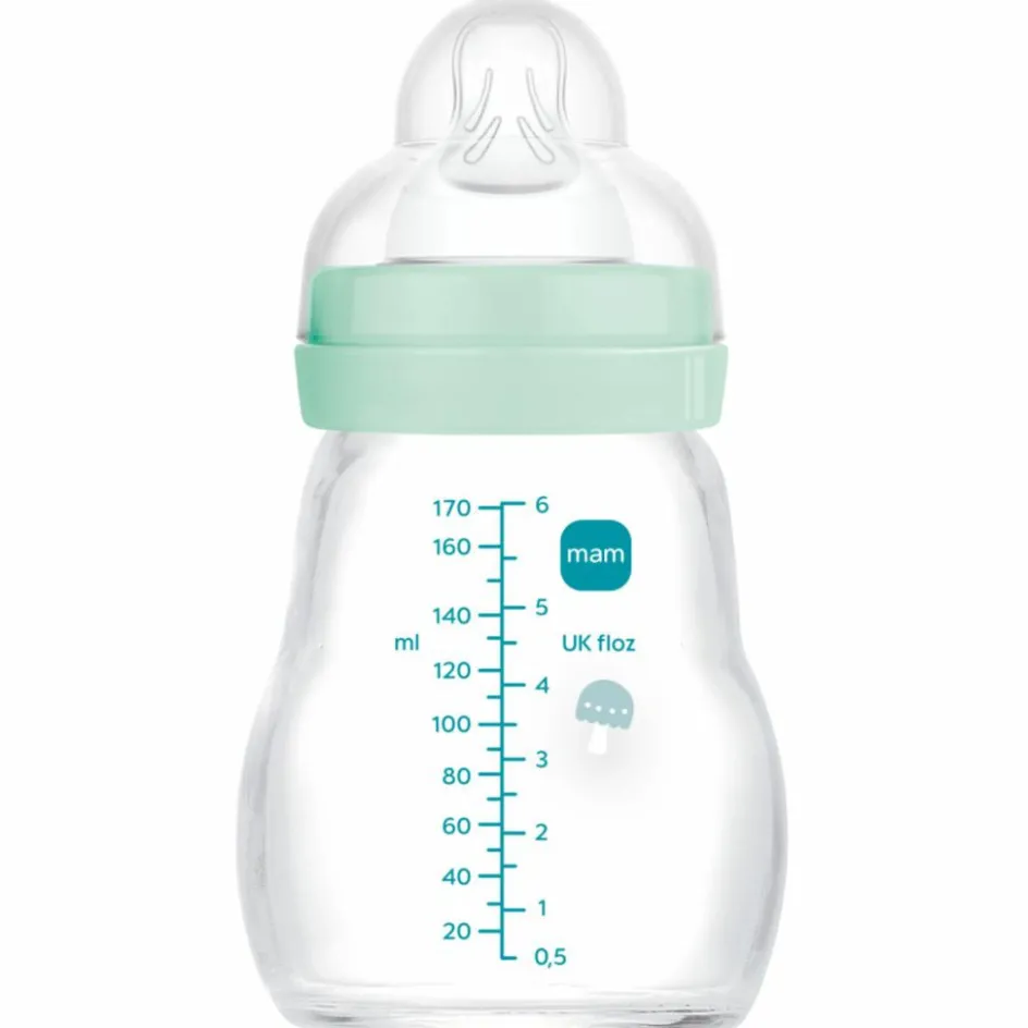 Clearance MAM Biberon verre 170 ml Pattern fruit menthe - Tétine Débit 1