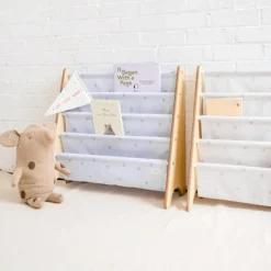 3 sprouts Bibliothèque en tissu recyclé Myrtilles gris