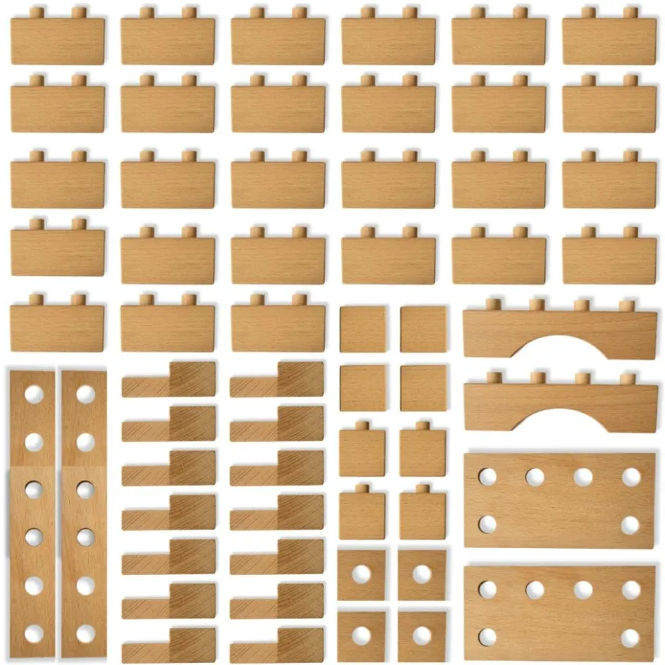 Online Sarbakane Blocs de construction en bois FSC Brick A Block Builder (59 pièces)