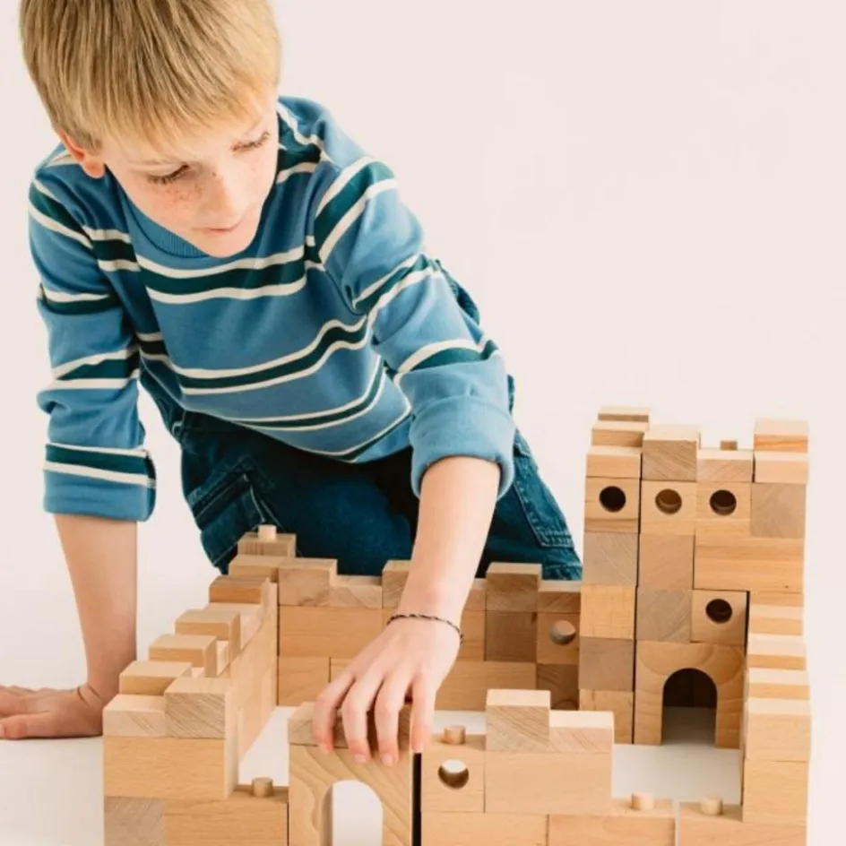 Online Sarbakane Blocs de construction en bois FSC Brick A Block Builder (59 pièces)