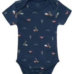 Outlet Fresk Body manches courtes en coton bio Rabbit mood indigo (6-12 mois : 67 à 74 cm)