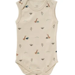 Outlet Fresk Body sans manches en coton bio Rabbit sandshell (6-12 mois : 67 à 74 cm)