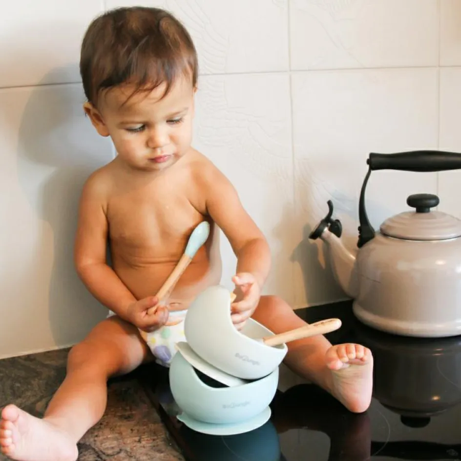 Discount Bo Jungle Bol ventouse et cuillère gris