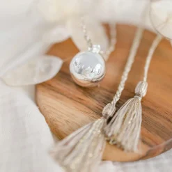 Clearance Pleine Lune Bola de grossesse Astre cordon moka (plaqué argent 925)