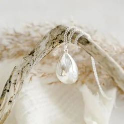 Outlet Pleine Lune Bola de grossesse Goutte chaîne (plaqué argent 925)