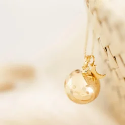 Bola de grossesse Gri-Gri Lune chaîne (or jaune 18 carats)|Pleine Lune Hot