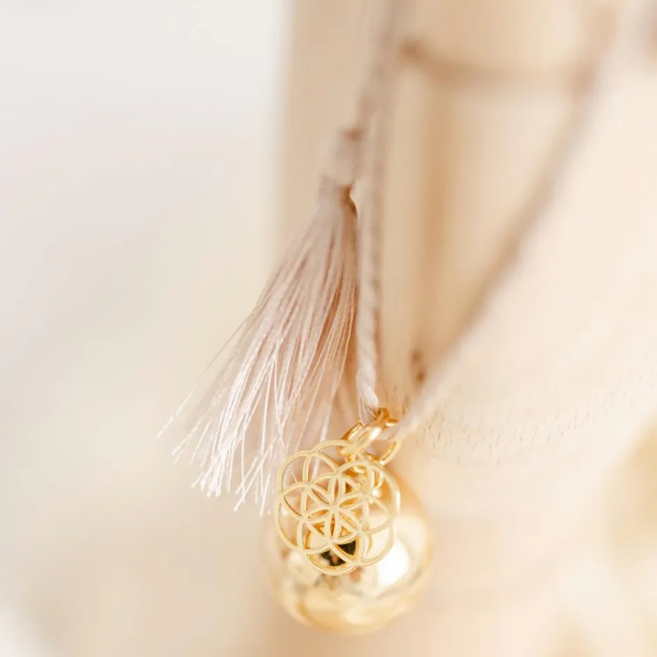 Bola de grossesse Gri-Gri Graine de vie cordon biscuit (or jaune)|Pleine Lune Sale