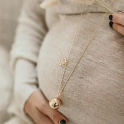 Bola de grossesse Gri-Gri Graine de vie chaîne (or jaune 18 carats)|Pleine Lune