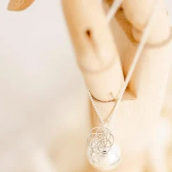 Bola de grossesse Gri-Gri Graine de vie chaîne (plaqué argent 925)|Pleine Lune Best