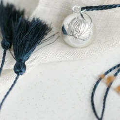 Pleine Lune Bola de grossesse Nymphéa cordon personnalisable (plaqué argent 925)