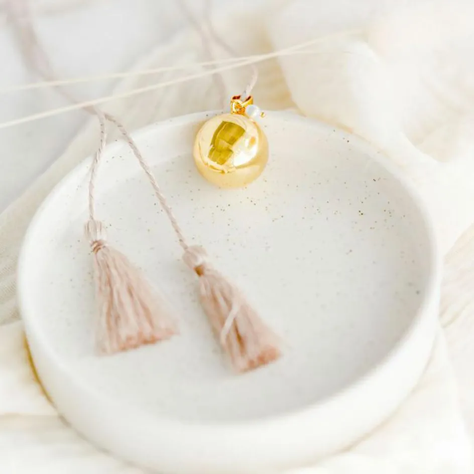 Outlet Pleine Lune Bola de grossesse Origine Perle cordon biscuit (or jaune 18 carats)